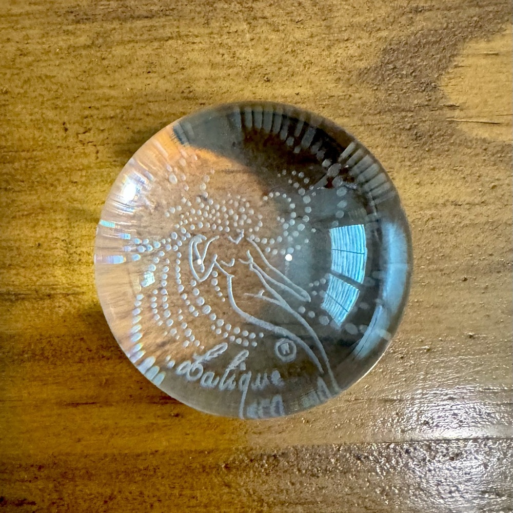 Lalique Etched 150th Anniversary Bubble Paperweight
